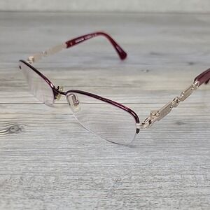 Coach HC 5069TD Titanium 9215 Burgundy Eyeglass Frames 53-16 140mm Half Rim Red